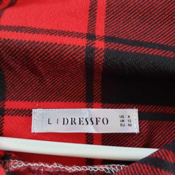 DRESSFO Plaid Tartan Panel Cowl Neck Tulip Front Tunic says L but think Medium - Picture 4 of 7
